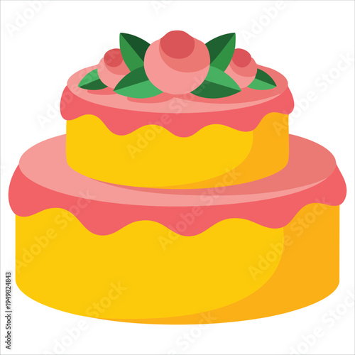 Elegant celebration cake for special occasion concept vector