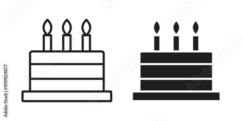 Cake icon symbol collection for web design. Icon Element For Design