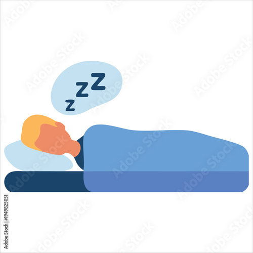 Sleeping person with zzz for rest and bedtime concept vector