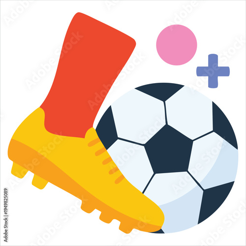 Sports equipment for soccer match and training vector art