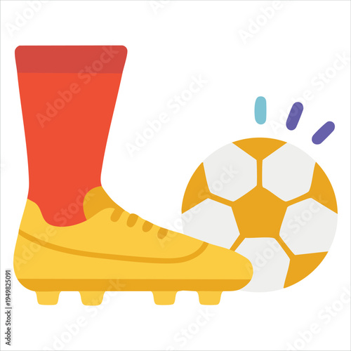 Football shoe with player foot for athletic game concept vector