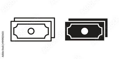 Cash icon symbol collection for web design. Icon Element For Design