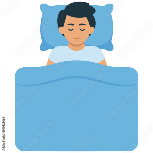 Sleeping position from above for bedroom design vector art