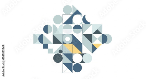 Geometric Abstract Pattern with Circles and Triangles.