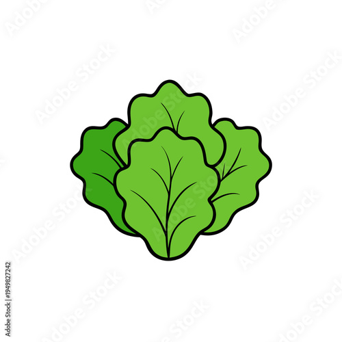 Green leaf icon set of 3