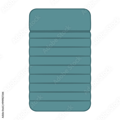 Blue padded sleep mat with quilted design isolated on white background, showcasing a comfortable and portable bedding solution