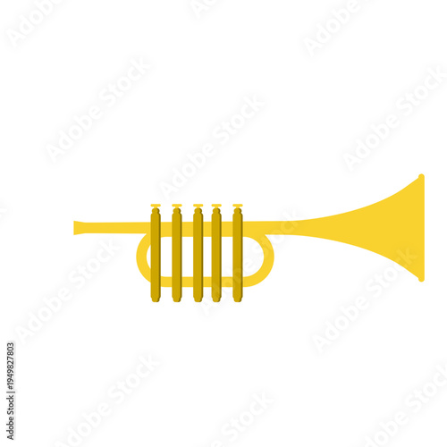 Yellow Trumpet Icon Isolated