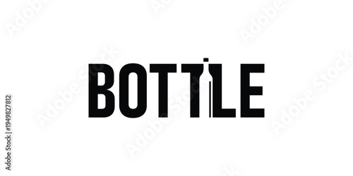 Modern Bottle Wordmark Logo Design for Beverage and Drink Brand Identity