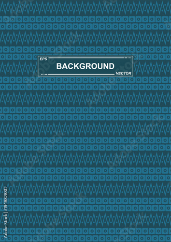 Modern Prussian Blue Geometric Pattern Background with Zigzag Lines and Dotted Grid for Sports Jersey Design