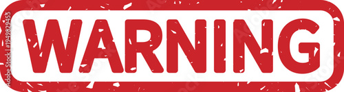 WARNINGのスタンプ風アイコン｜注意・警告を示す赤いラベルデザイン WARNING Stamp Style Icon / Alert and Caution Label Design
