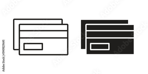 Credit card icon symbol collection for web design. Icon Element For Design