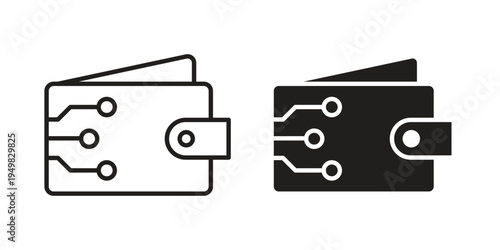 Cryptocurrency wallet icon symbol collection for web design. Icon Element For Design