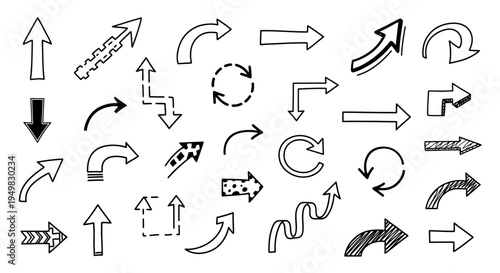 Collection of various arrow symbols.
