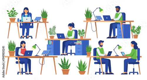 People Working Office Desks.