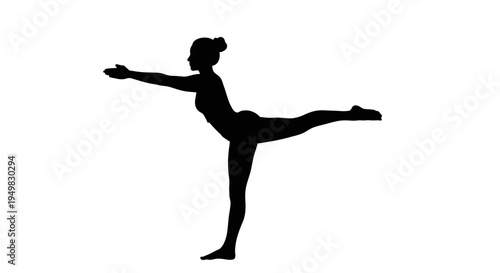 Woman doing ballet dance pose.