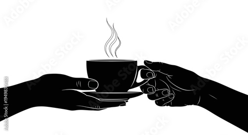 Two hands holding a coffee cup.