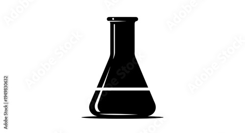 Black Erlenmeyer Flask Laboratory Equipment.