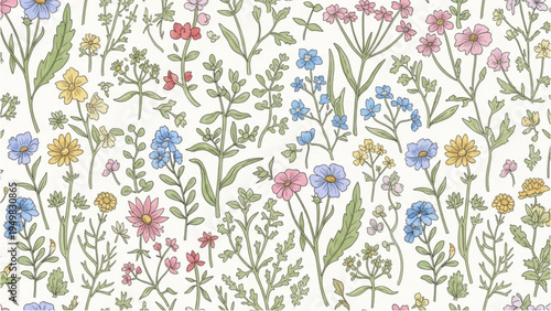 Vibrant flowers bloom in a lush garden with green leaves and colorful petals