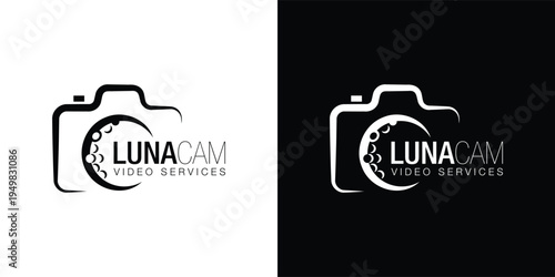 Luna Camera Logo Template for Modern Photography and Video Studio