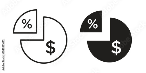 Dividend icon symbol collection for web design. Icon Element For Design