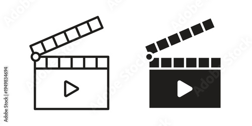 Film clapperboard icon symbol collection for web design. Icon Element For Design