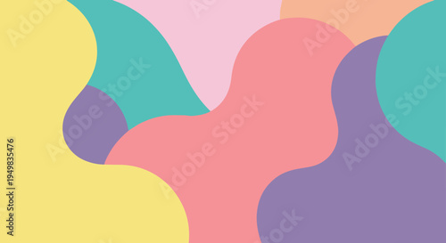 Colorful abstract shapes form a vibrant composition on a graphic design