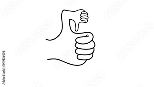 hand showing like and dislike , black isolated silhouette