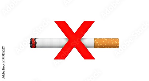 Prohibited Cigarette Illustration Stop Smoking Stock Photo