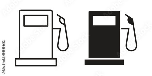Gas station icon symbol collection for web design. Icon Element For Design