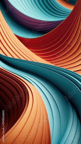 Colorful Abstract Layered Curves Geometric Smartphone Wallpaper Background