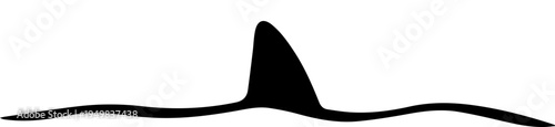 Minimalist Shark Fin Silhouette Above Ocean Wave Vector Graphic