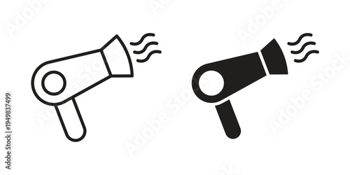 Hair dryer icon symbol collection for web design. Icon Element For Design