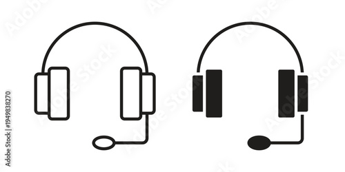 Headset icon symbol collection for web design. Icon Element For Design