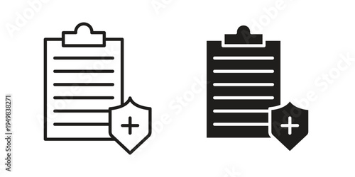 Health insurance icon symbol collection for web design. Icon Element For Design