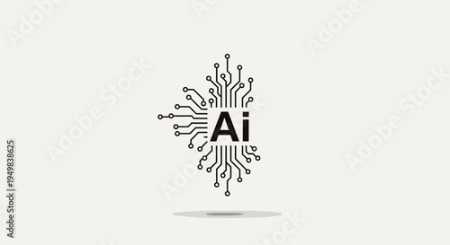 Artificial Intelligence Network Concept with Circuitry