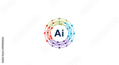 Artificial Intelligence Network Concept with Connected Dots