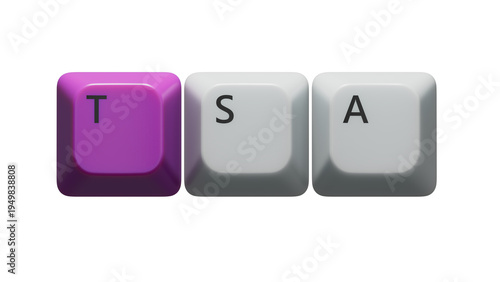 tsa concept on Computer keyboard keys.close up of Computer keyboard keys,Business Concept.Supports PNG files with transparent backgrounds.