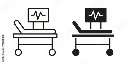Hospital bed icon symbol collection for web design. Icon Element For Design
