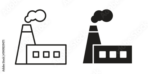 Industrial factory icon symbol collection for web design. Icon Element For Design