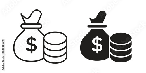 Income icon symbol collection for web design. Icon Element For Design