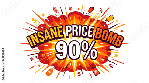 Insane Price Bomb Promo 90% Off Sale Announcement