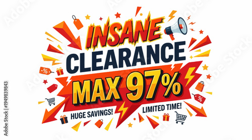 Insane Clearance Banner with Huge Savings and Limited Time Offer