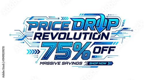 Price Drop Revolution 75% Off Discount Banner