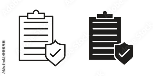 Insurance policy icon symbol collection for web design. Icon Element For Design