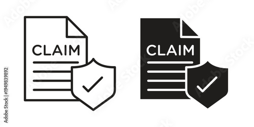 Insurance Claim icon symbol collection for web design. Icon Element For Design