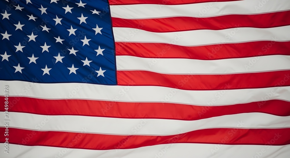 Obraz premium Waving american flag with 50 white stars