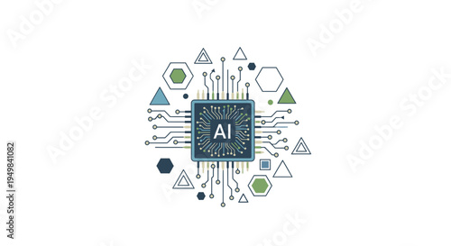 Artificial Intelligence Network Concept with Digital Circuitry