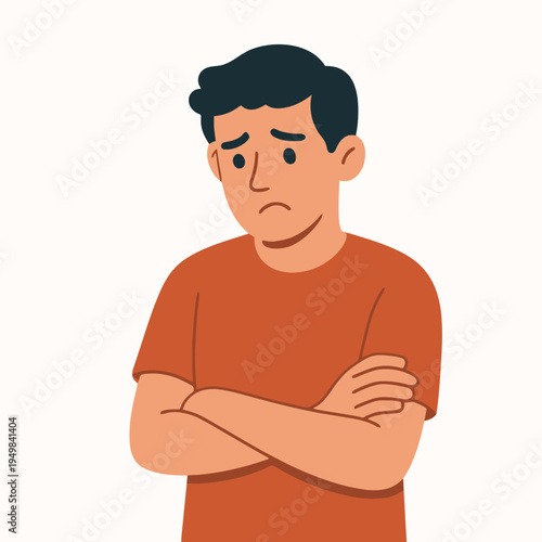 Man doubting himself with low selfesteem