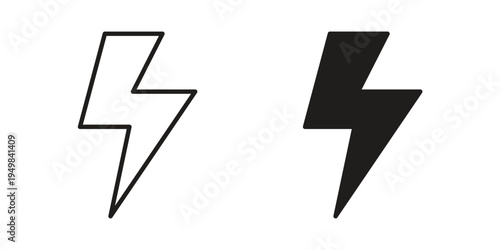 Lightning icon symbol collection for web design. Icon Element For Design