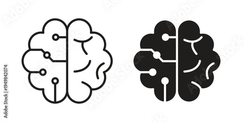 Machine learning icon symbol collection for web design. Icon Element For Design